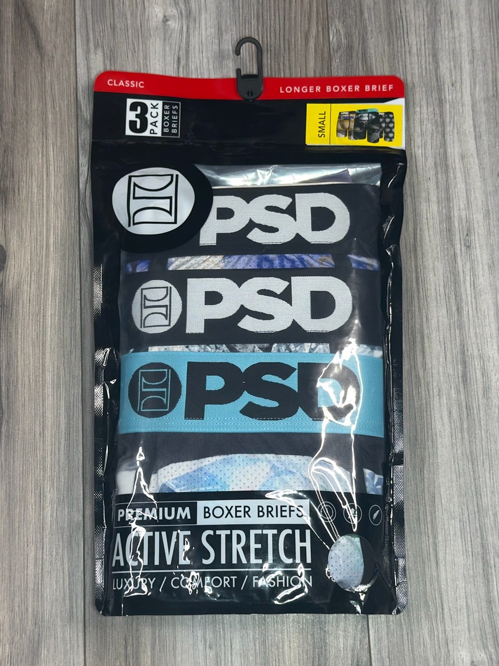 PSD Underwear Dark Money 3 Pack Active Stretch Boxer Briefs Mens Small 28-30 NEW